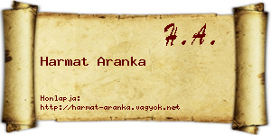 Harmat Aranka névjegykártya